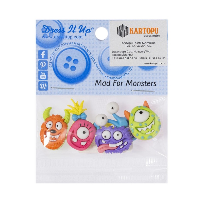 Dress It Up Creative Button Assortment, Monsters – 7671