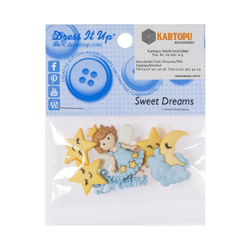Dress It Up Creative Button Assortment, Star and Girl – 8296
