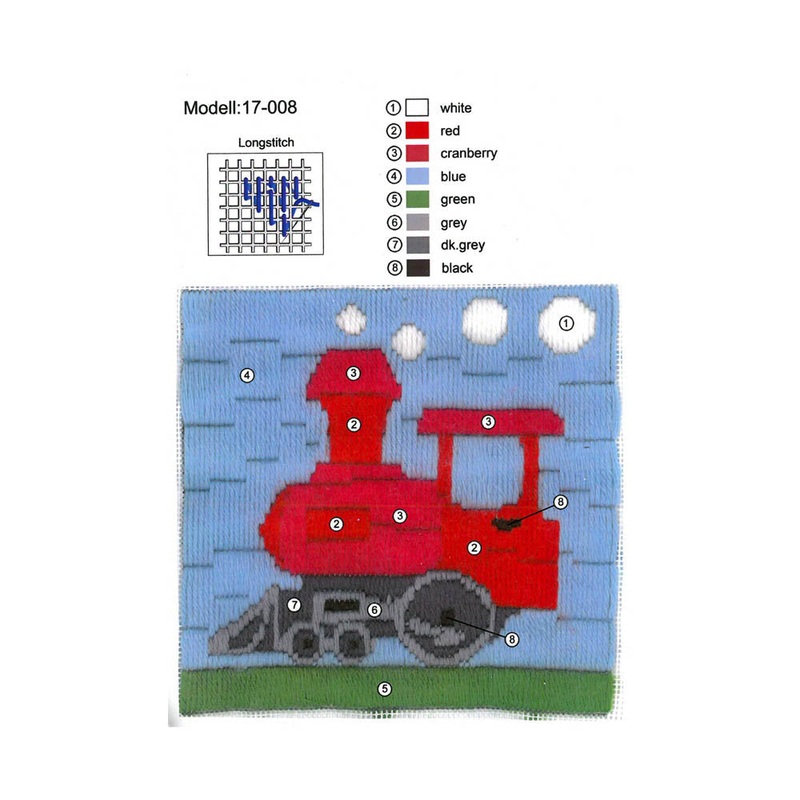 Duftin 15×15 cm Long Stitch Embroidery Kit, Train – 17008- HU0348
