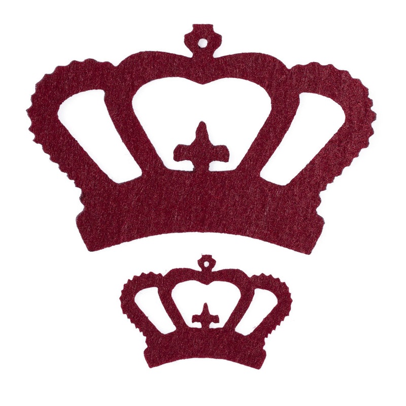La Mia 10 Pieces Crown Shaped Die Cut Felt, Claret – FS314-M14