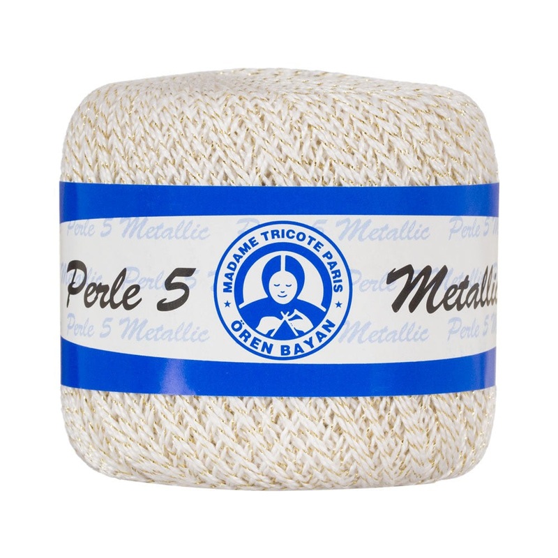 Madame Tricote Paris No: 5 Perle Metalic Lace Thread, Beige – 0023