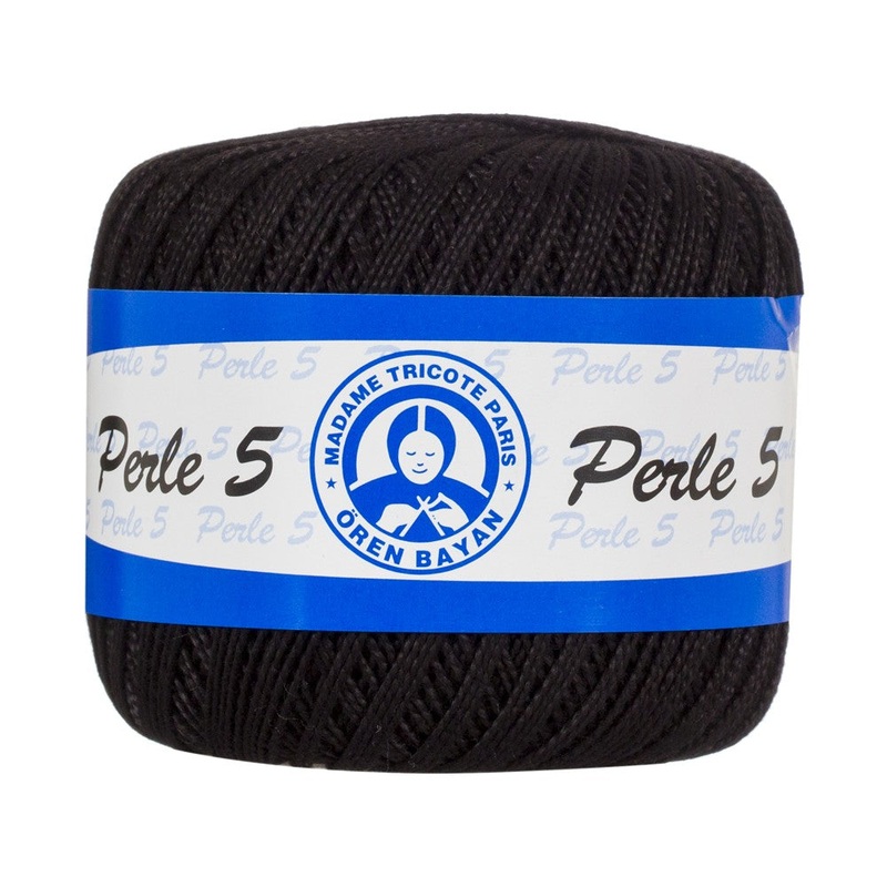 Madame Tricote Paris Perle No: 5 Lace Thread, Black – 9999