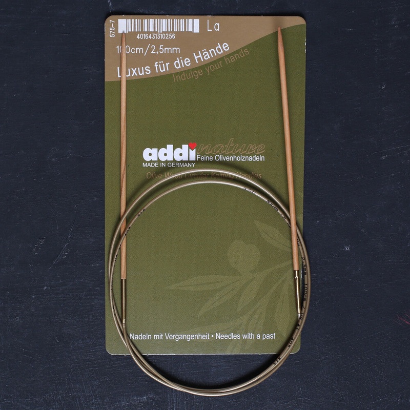 Addi Olive Wood 2.5mm 100cm Circular Knitting Needles – 575-7