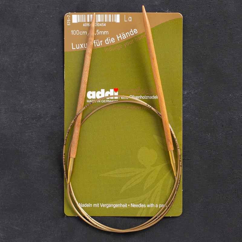 Addi Olive Wood 4.5mm 100cm Circular Knitting Needles – 575-7