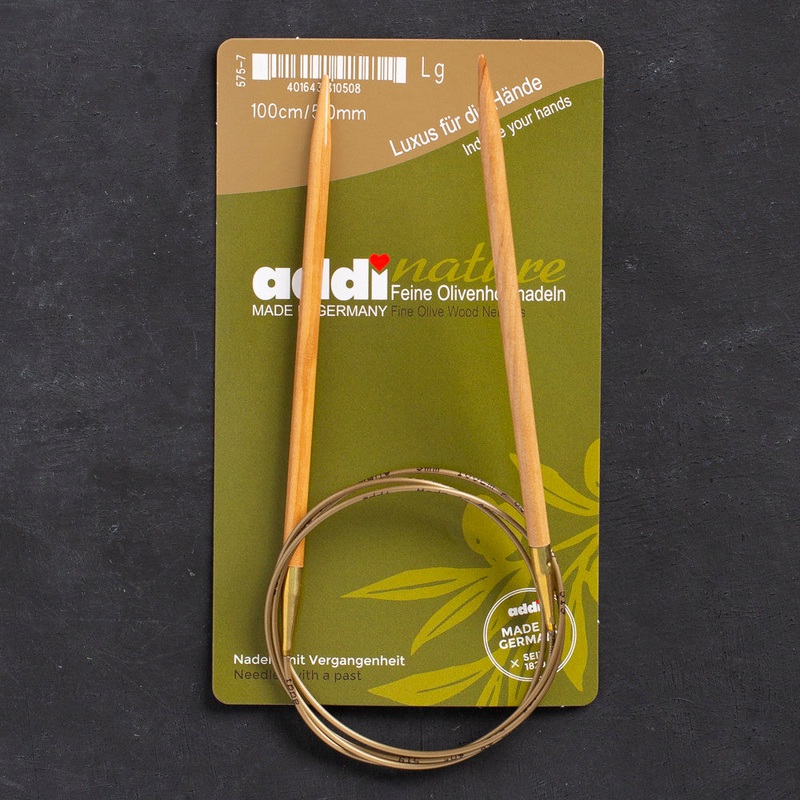 Addi Olive Wood 5mm 100cm Circular Knitting Needles – 575-7