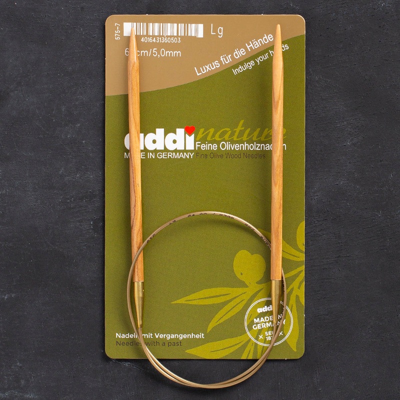 Addi Olive Wood 5mm 60cm Circular Knitting Needles – 575-7