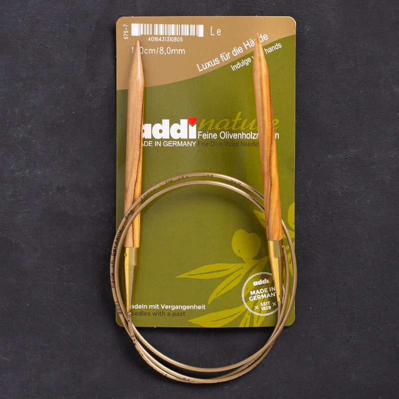 Addi Olive Wood 8mm 100cm Circular Knitting Needles – 575-7