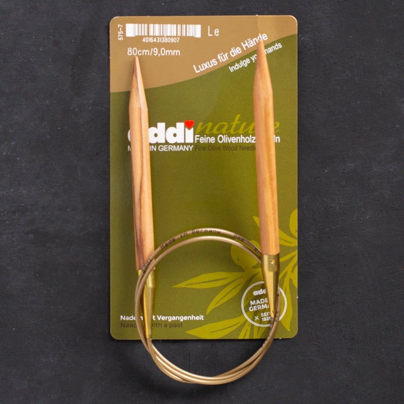 Addi Olive Wood 9mm 80cm Circular Knitting Needles – 575-7