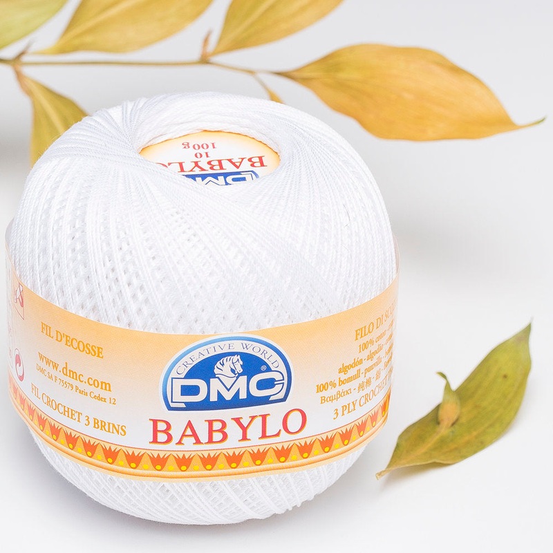 DMC Babylo 100g Cotton Crochet Thread No:10, White – B5200