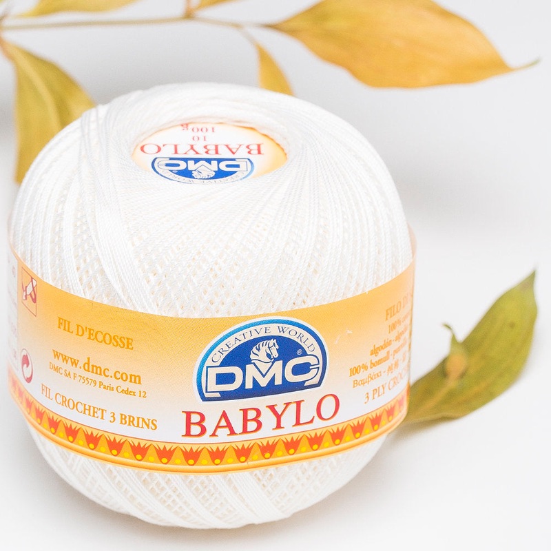 DMC Babylo 100g Cotton Crochet Thread No:10, White – Blanc