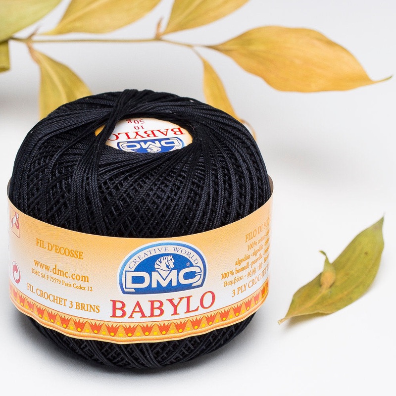 DMC Babylo 50gr Cotton Crochet Thread No:10, Black – 310