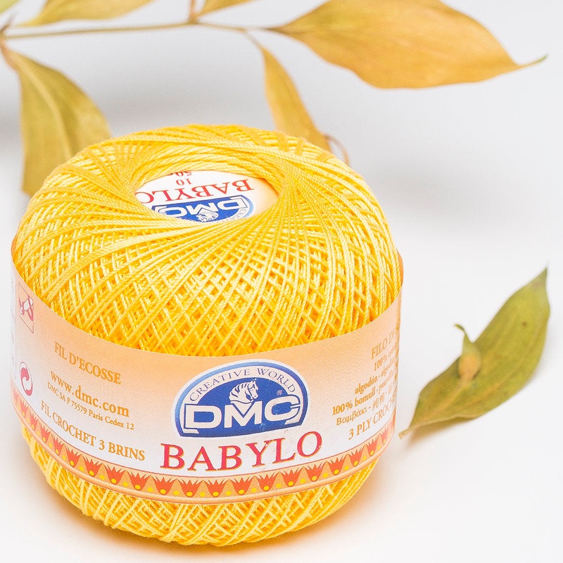 DMC Babylo 50gr Cotton Crochet Thread No:10, Yellow – 743