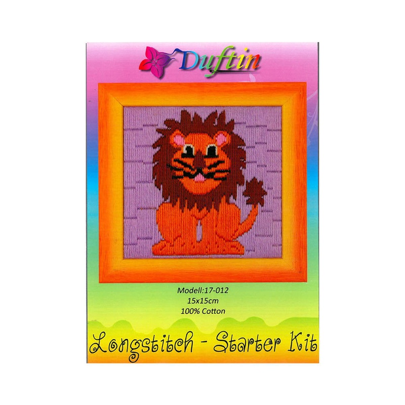 Duftin 15×15 cm Long stitch Embroidery kit, Lion – 17012- HU0350
