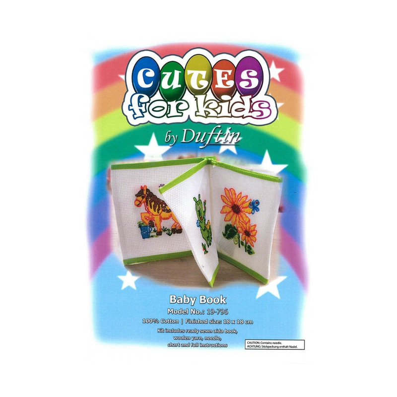 Duftin 18 cm Baby Book Cross Stitch Kit, Green – 19796