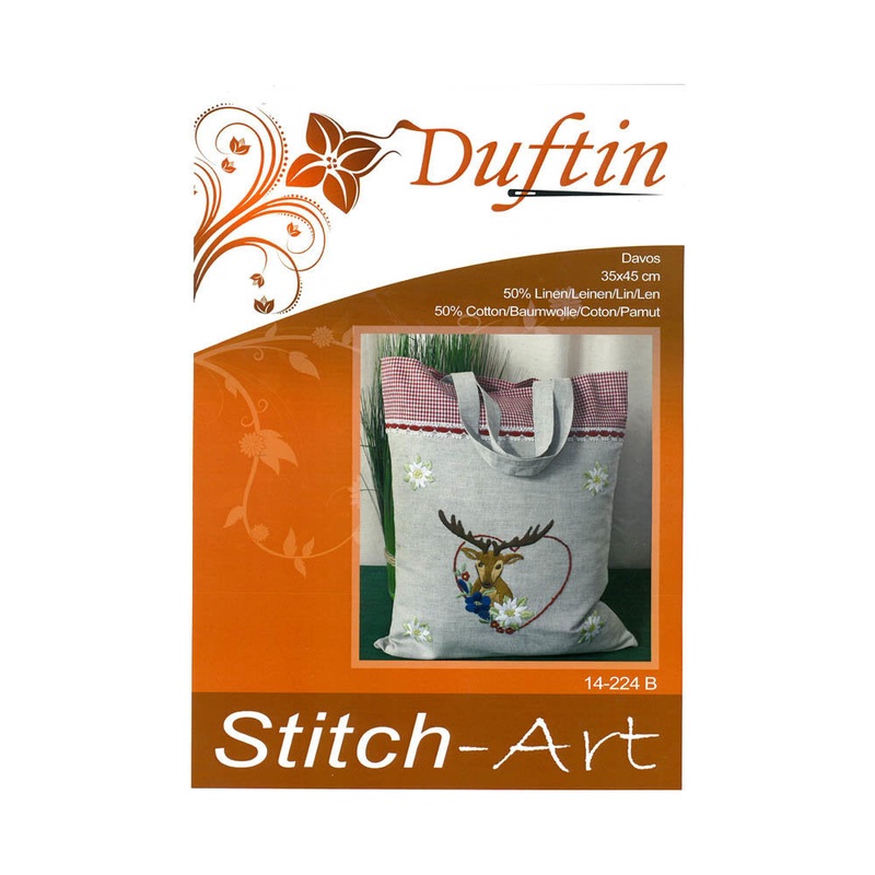 Duftin 35×45 cm Linen Bag Cross Stitch Kit, Deer – 14224B