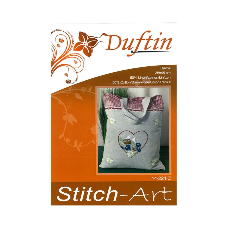 Duftin 35×45 cm Linen Bag Cross Stitch Kit, House – 14224C