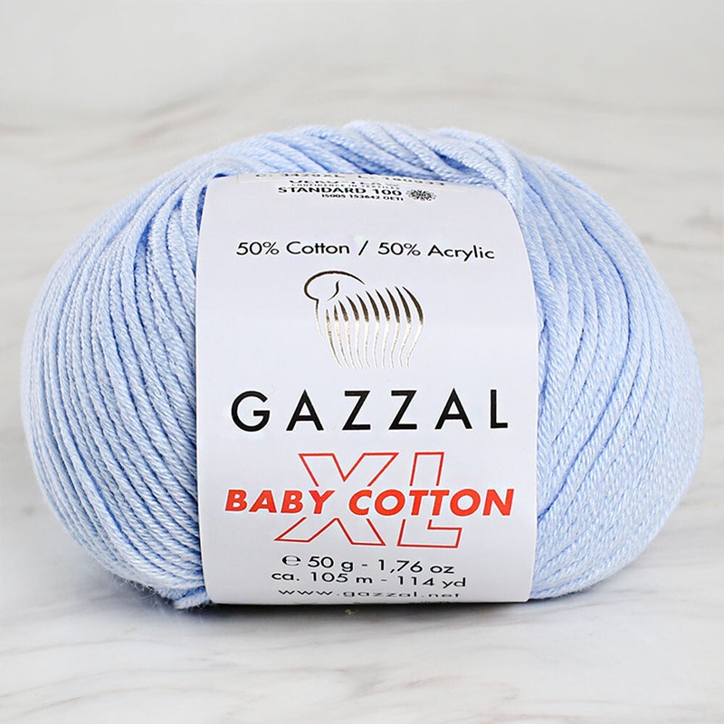 Gazzal Baby Cotton XL Baby Yarn, Baby Blue – 3429XL