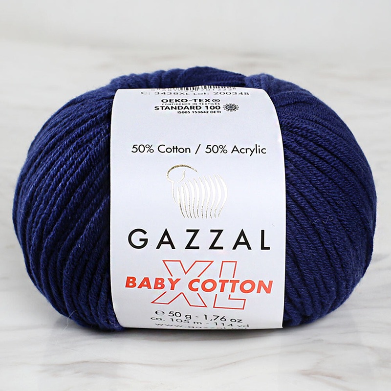 Gazzal Baby Cotton XL Baby Yarn, Navy Blue – 3438XL