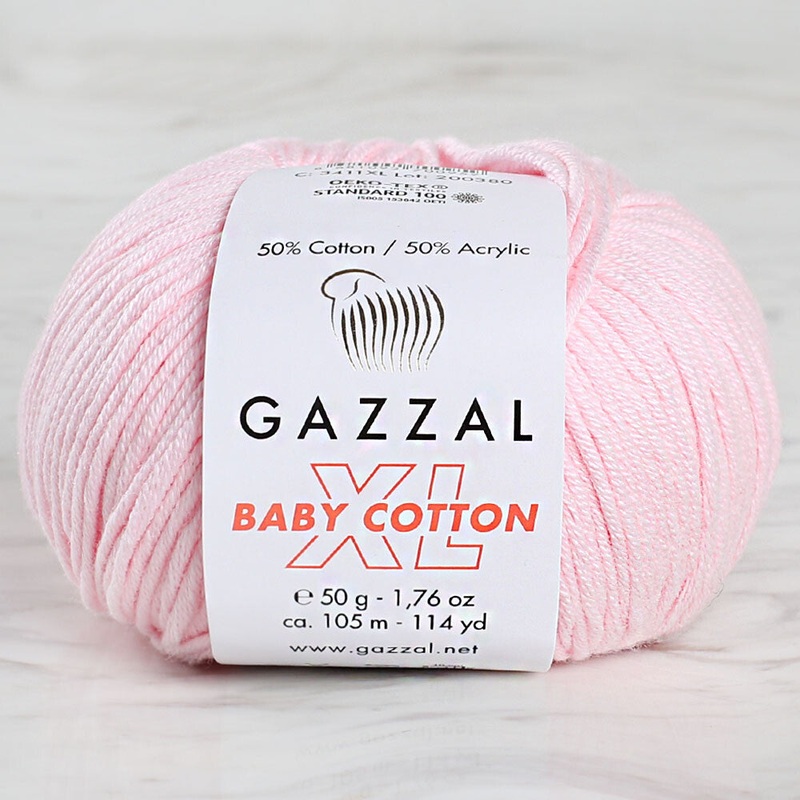 Gazzal Baby Cotton XL Baby Yarn, Pink – 3411XL
