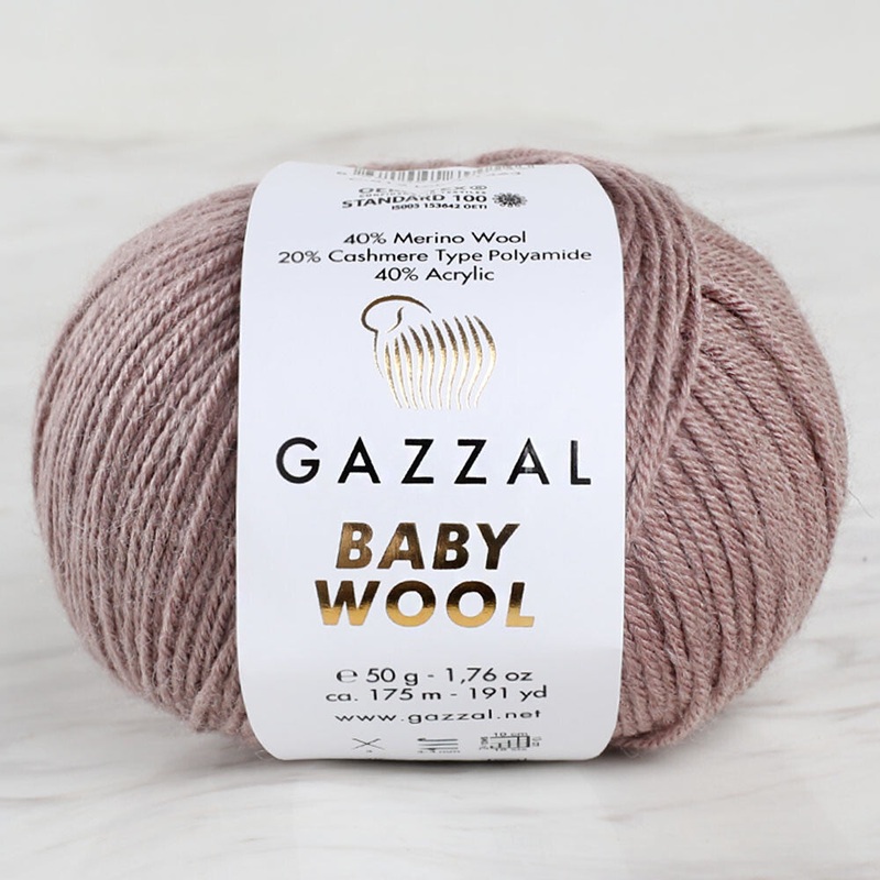 Gazzal Baby Wool Baby Yarn, Light Brown – 835
