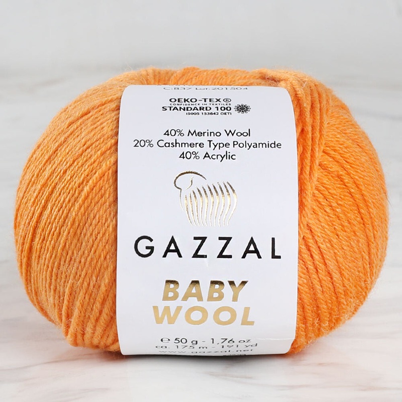 Gazzal Baby Wool Baby Yarn, Orange – 837