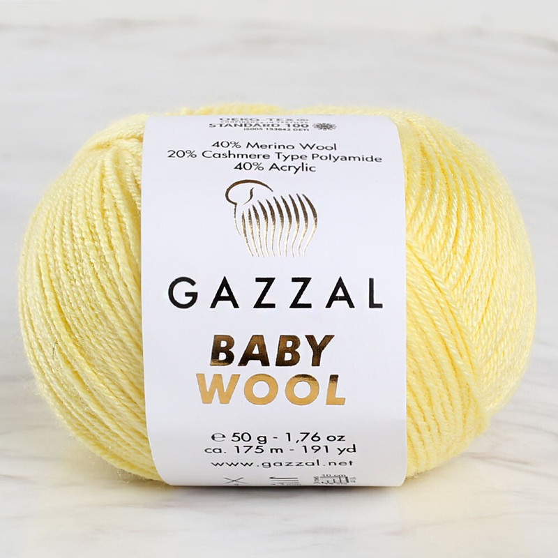 Gazzal Baby Wool Baby Yarn, Yellow – 833