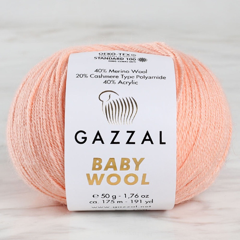 Gazzal Baby Wool Knitting Yarn, Pinkish Orange – 834