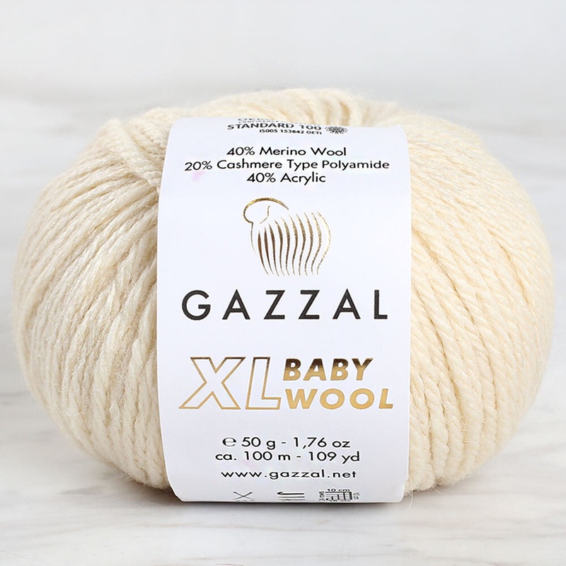 Gazzal Baby Wool XL Baby Yarn, Ecru – 829XL