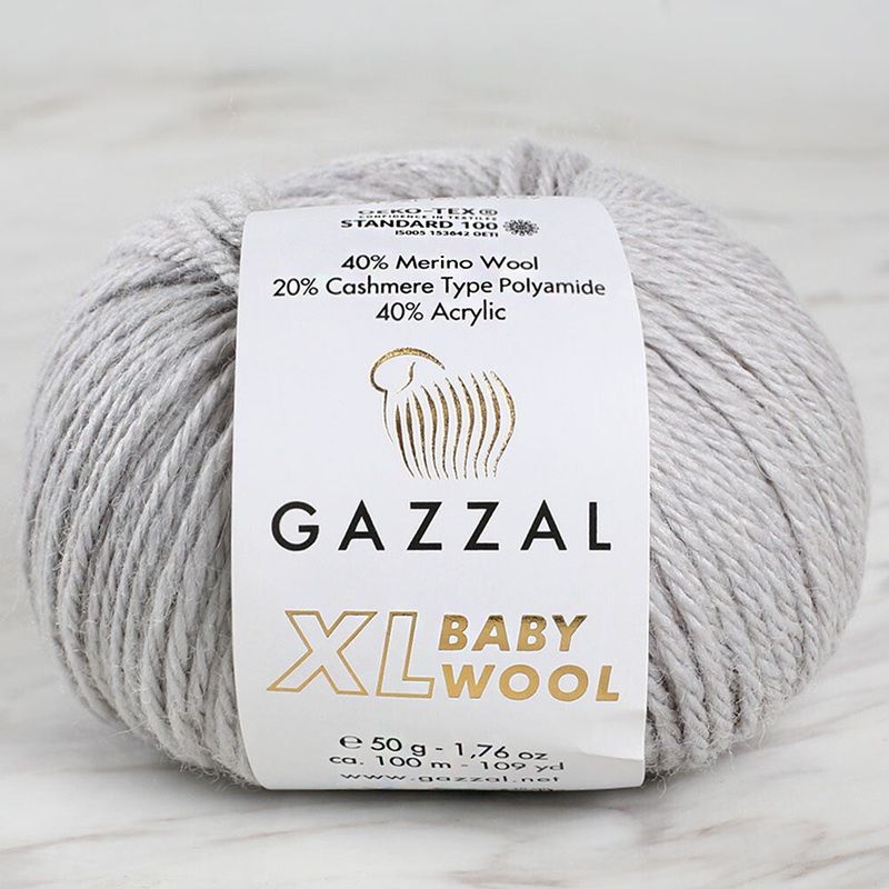 Gazzal Baby Wool XL Baby Yarn, Grey – 817XL