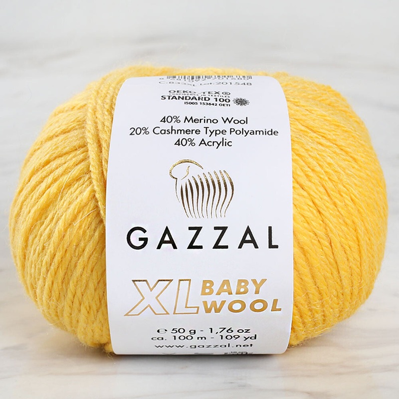 Gazzal Baby Wool XL Baby Yarn, Yellow – 812XL