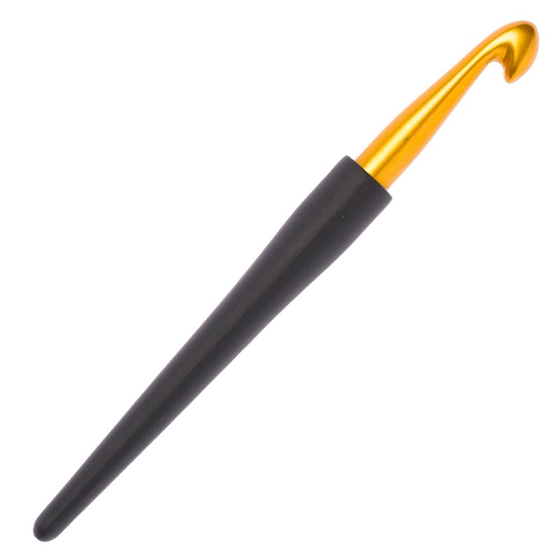 KnitPro Aluminum Gold 10mm Crochet Hook, Black – 30885