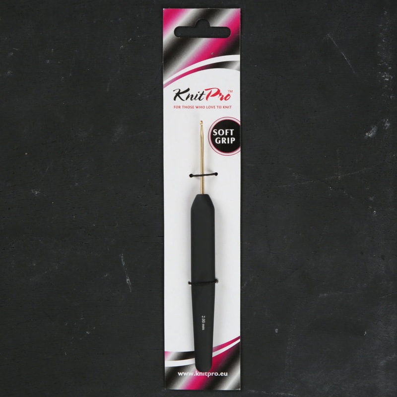 KnitPro Aluminum Gold 2mm Crochet Hook, Black – 30801