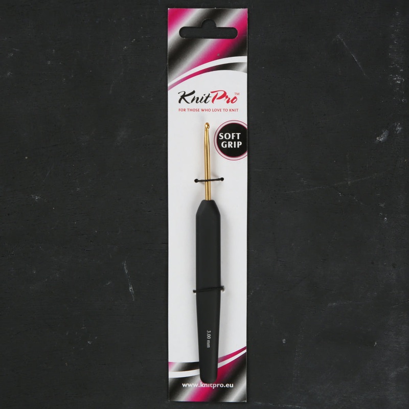 KnitPro Aluminum Gold 3mm Crochet Hook, Black – 30803