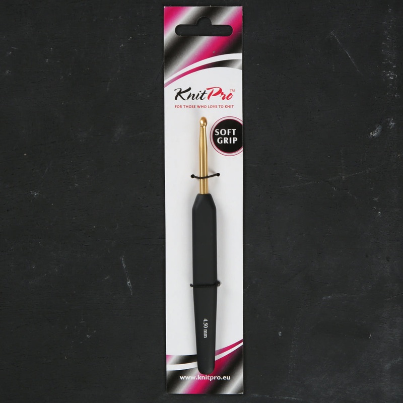 KnitPro Aluminum Gold 4.5mm Crochet Hook, Black – 30806