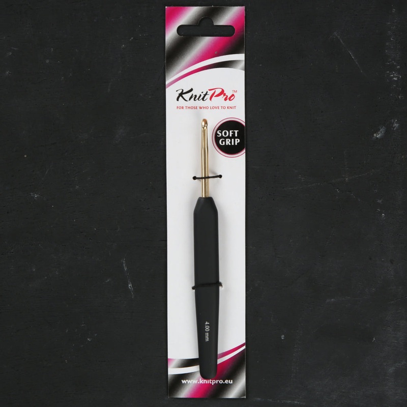 KnitPro Aluminum Gold 4 mm Crochet Hook, Black – 30805