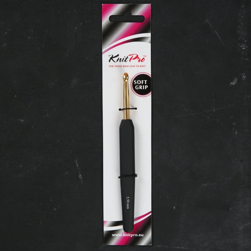 KnitPro Aluminum Gold 5.5mm Crochet Hook, Black – 30808
