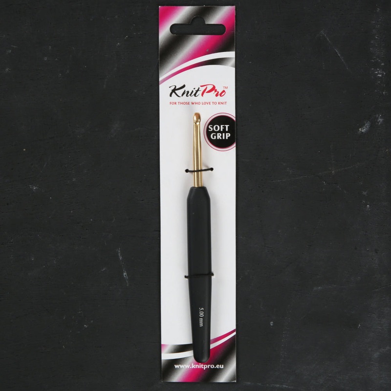 KnitPro Aluminum Gold 5mm Crochet Hook, Black – 30807