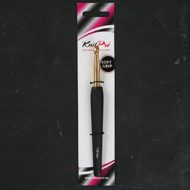 KnitPro Aluminum Gold 7mm Crochet Hook, Black – 30882