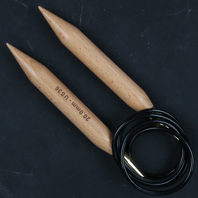 KnitPro Jumbo Birch 20mm 120cm Fixed Circular Knitting Needles – 35360