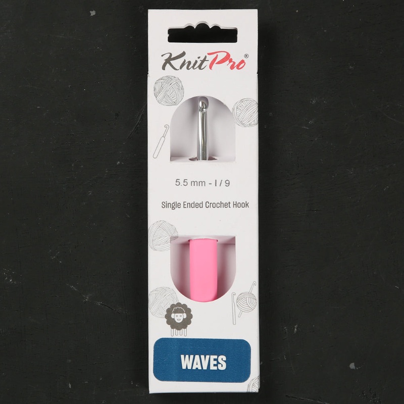 KnitPro Waves 5.5mm Pink Soft Handle Crochet Hook – 30912