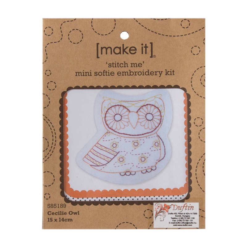 Make it 15×14.5 cm Embroidery Kit, Owl – 585189