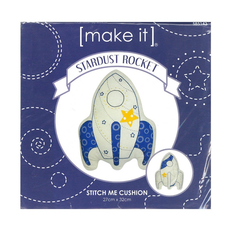Make it 27×32 cm Cushion Embroidery Kit, Rocket – 585143