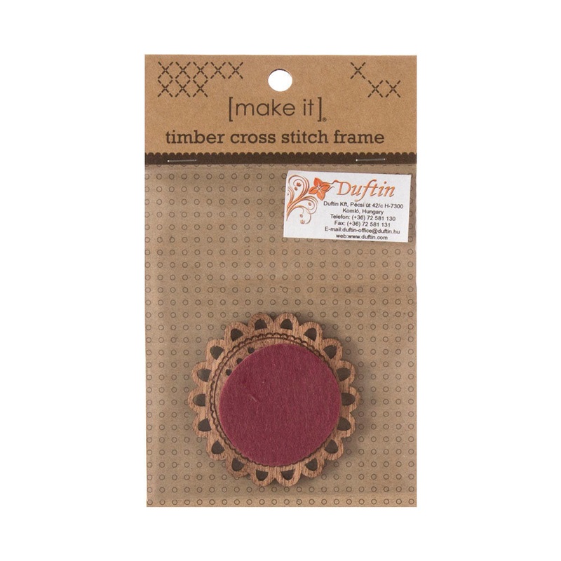 Make it 5.4×5.4 cm Flower Shaped Wooden Cross Stitch Kit – 585167B