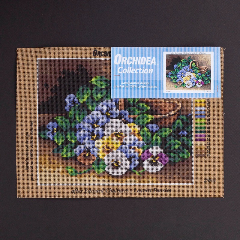 Orchidea 24x30cm Printed Gobelin, Edward Chalmers Leavitt – Pansies – 2709H