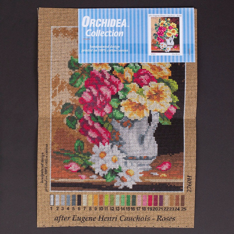 Orchidea 24x30cm Printed Gobelin, Eugene Henri Cauchois – Roses – 2760H