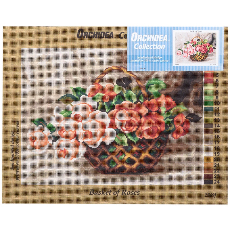 Orchidea 30x40cm Printed Gobelin, Basket of Rose