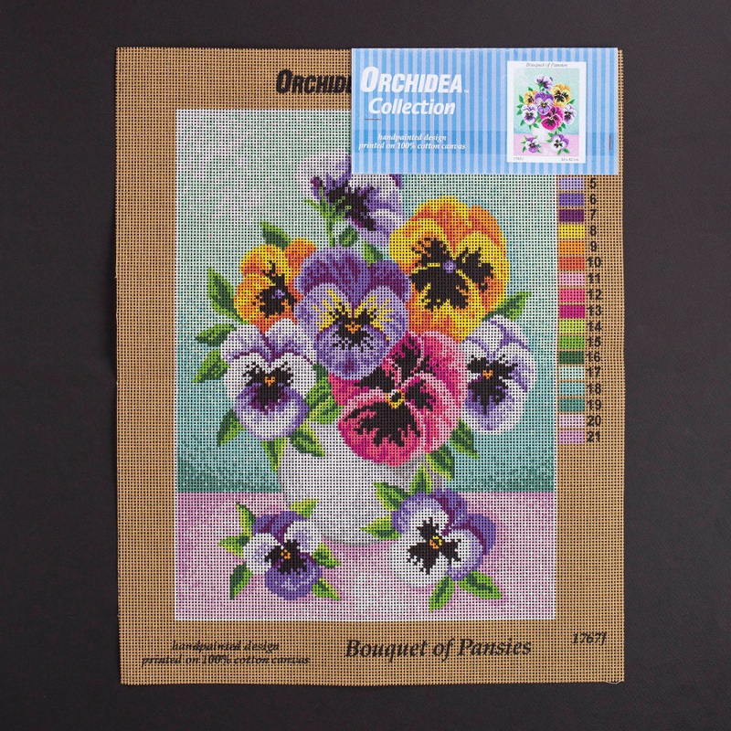 Orchidea 30x40cm Printed Gobelin, Bouquet of Pansies – 1767J
