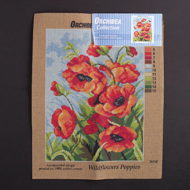 Orchidea 30x40cm Printed Gobelin, Wildflowers Poppies – 2626J