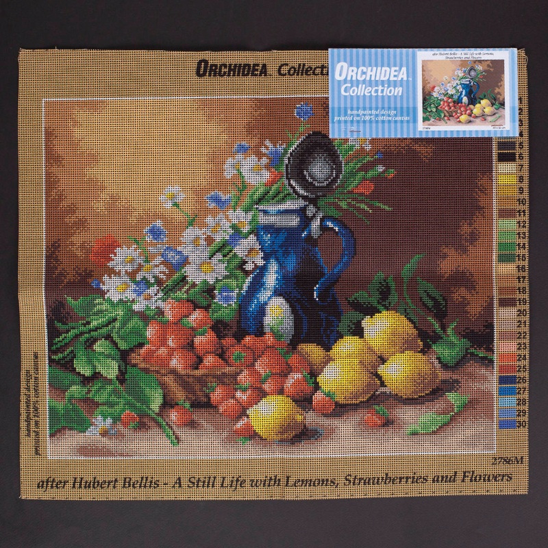 Orchidea 40x50cm Printed Gobelin, A Still Life with Lemons, Strawberries and Flowers – 2786M