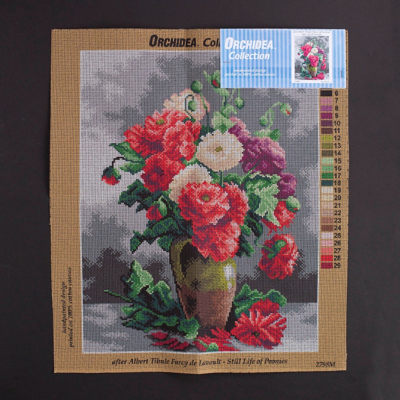 Orchidea 40x50cm Printed Gobelin, Albert Tibule Furcy de Lavault – Still Life of Peonies -2798M